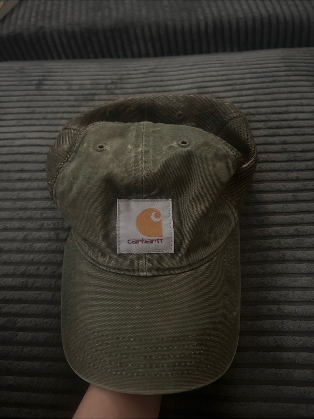 Carhartt Olive Mesh-Back Logo Cap